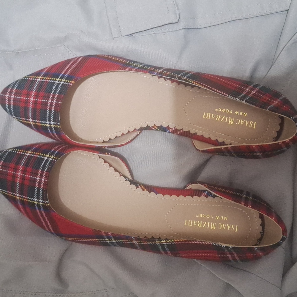Isaac Mizrahi Tartan D' Orsay Flats